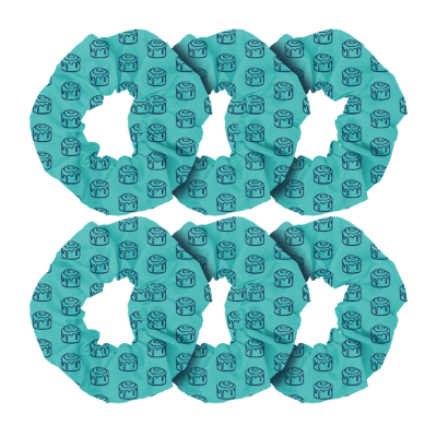 Cinnabon Scrunchie - Teal 5pk