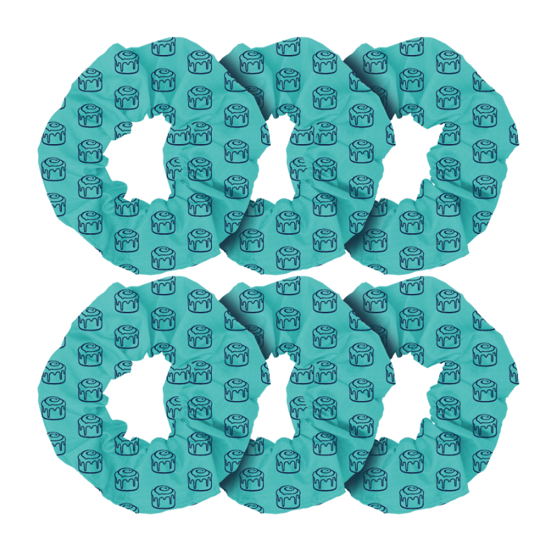 Cinnabon Scrunchie - Teal 5pk